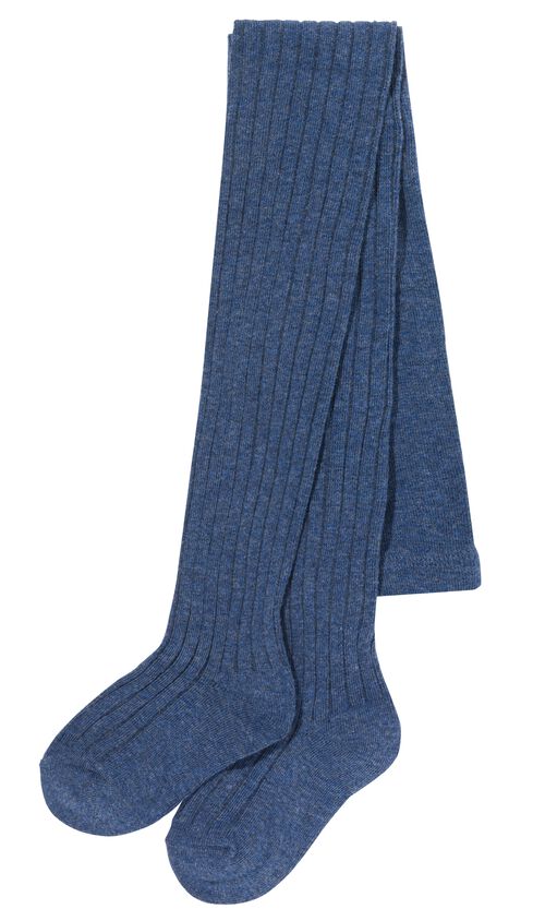 2 paires de collants épais enfant avec coton bleu