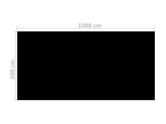 Film solaire de piscine PE rectangulaire flottant 10x5 m Noir