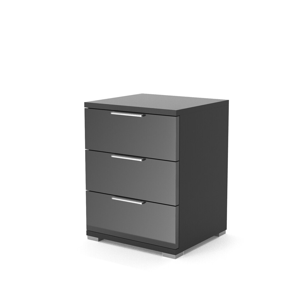 VICCO Nachtschrank Kommode Nachttisch Schublade Schlafzimmer Schwarz Hochglanz