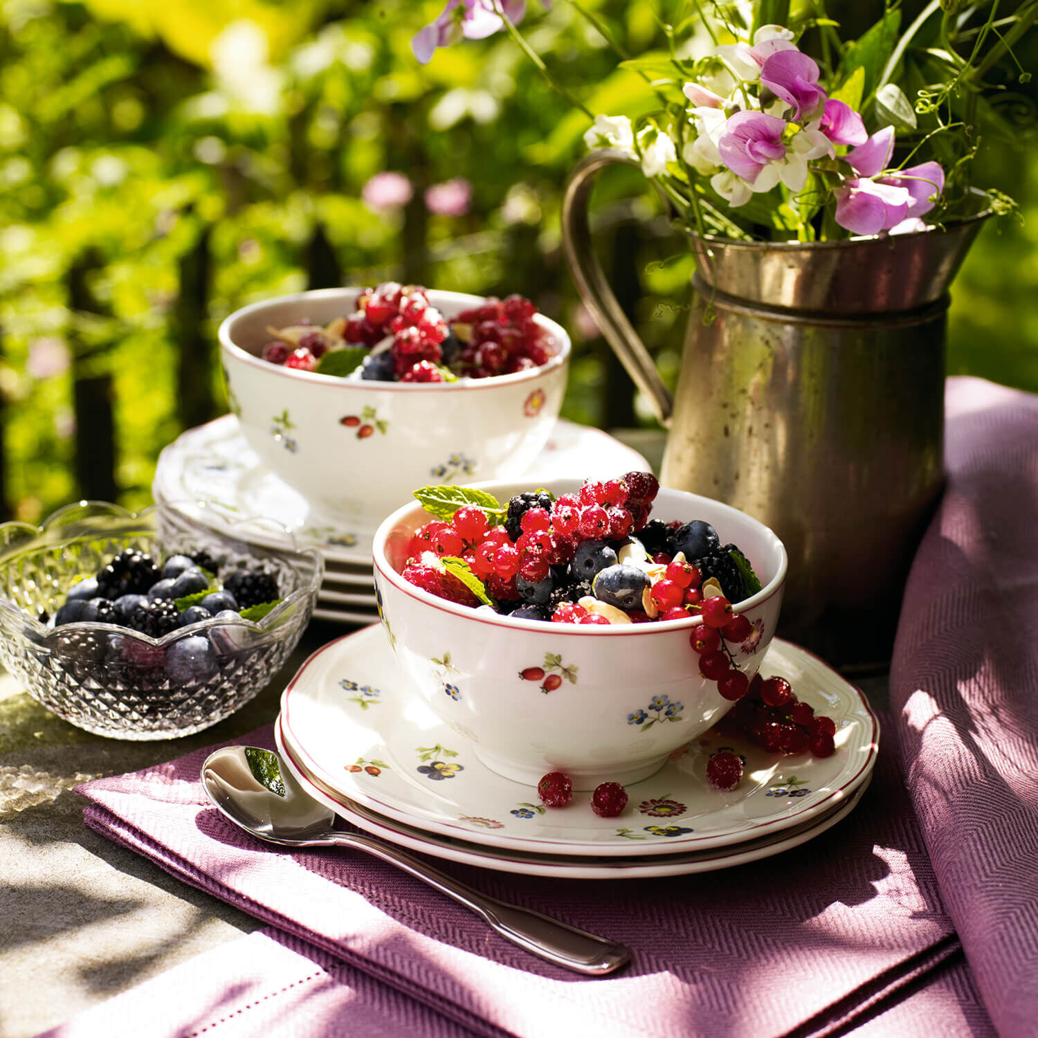 Petite Fleur Dessert bowl White, 15.9 oz, Premium Porcelain