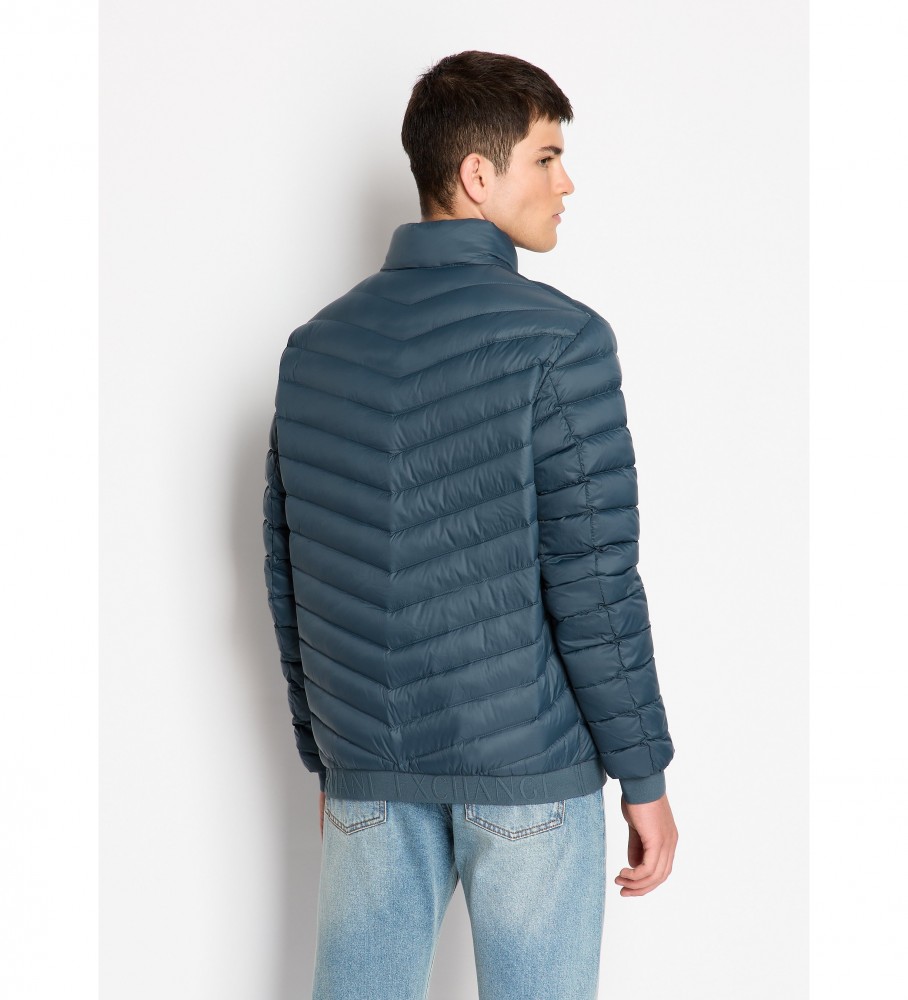 Casaco de penas azul da Armani Exchange
