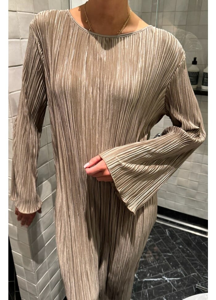 BYIC Kellyic Long Plissé Dress lb light brown