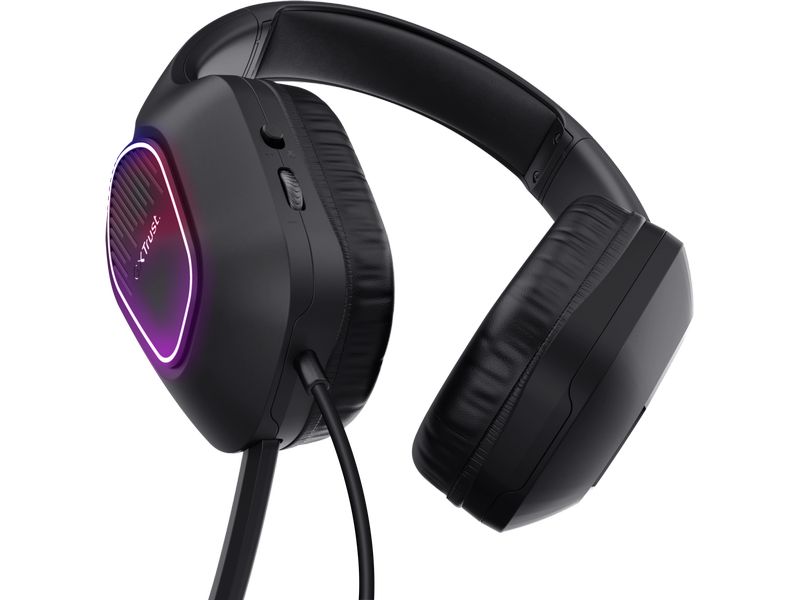 Trust Headset GXT 416 ZIROX Schwarz Leichtes Over-Ear-Gaming-Headset mit mehrfarbiger LED-Beleuchtung