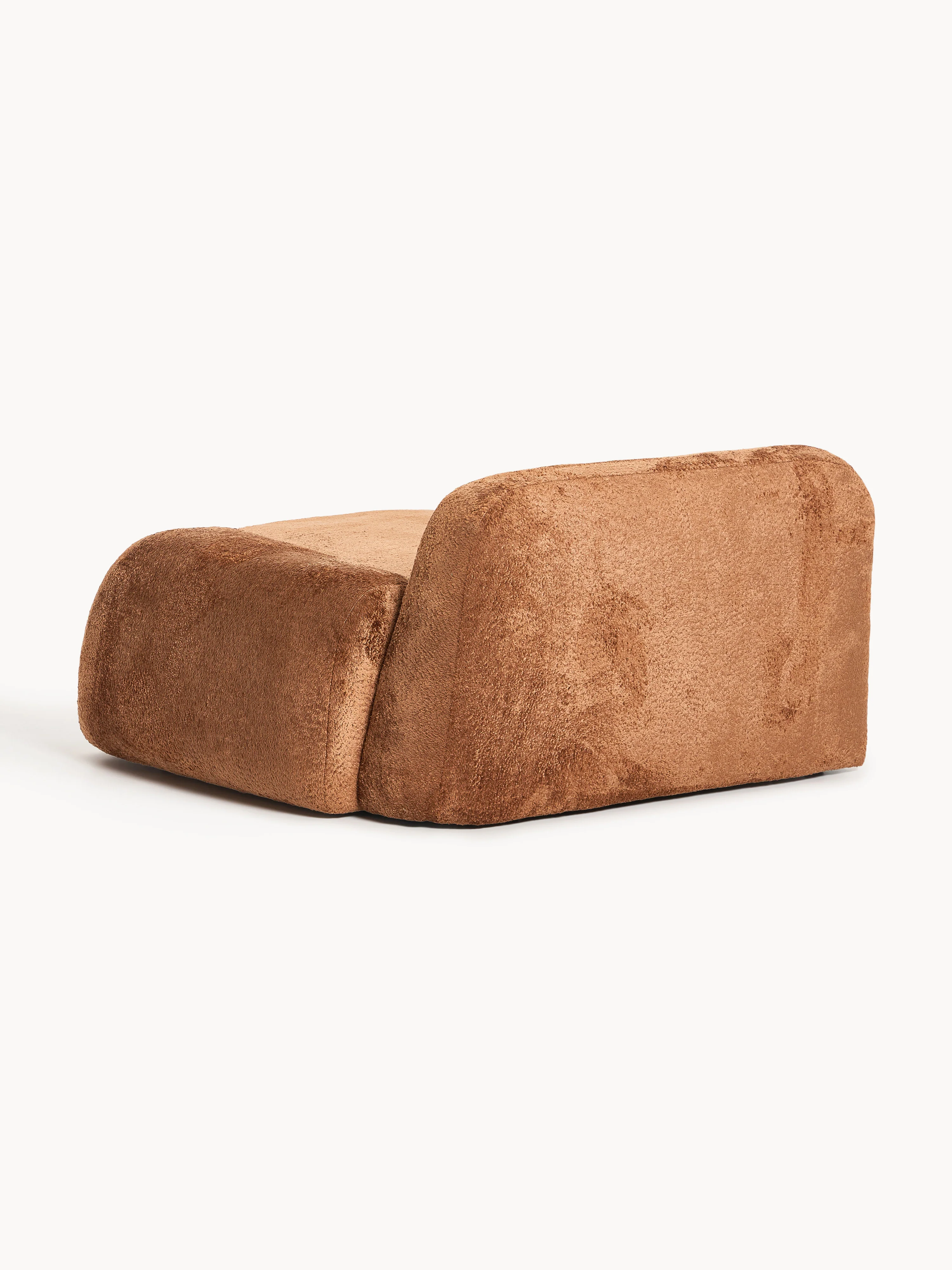 Teddy bouclé chaise-hoekmodule Wolke