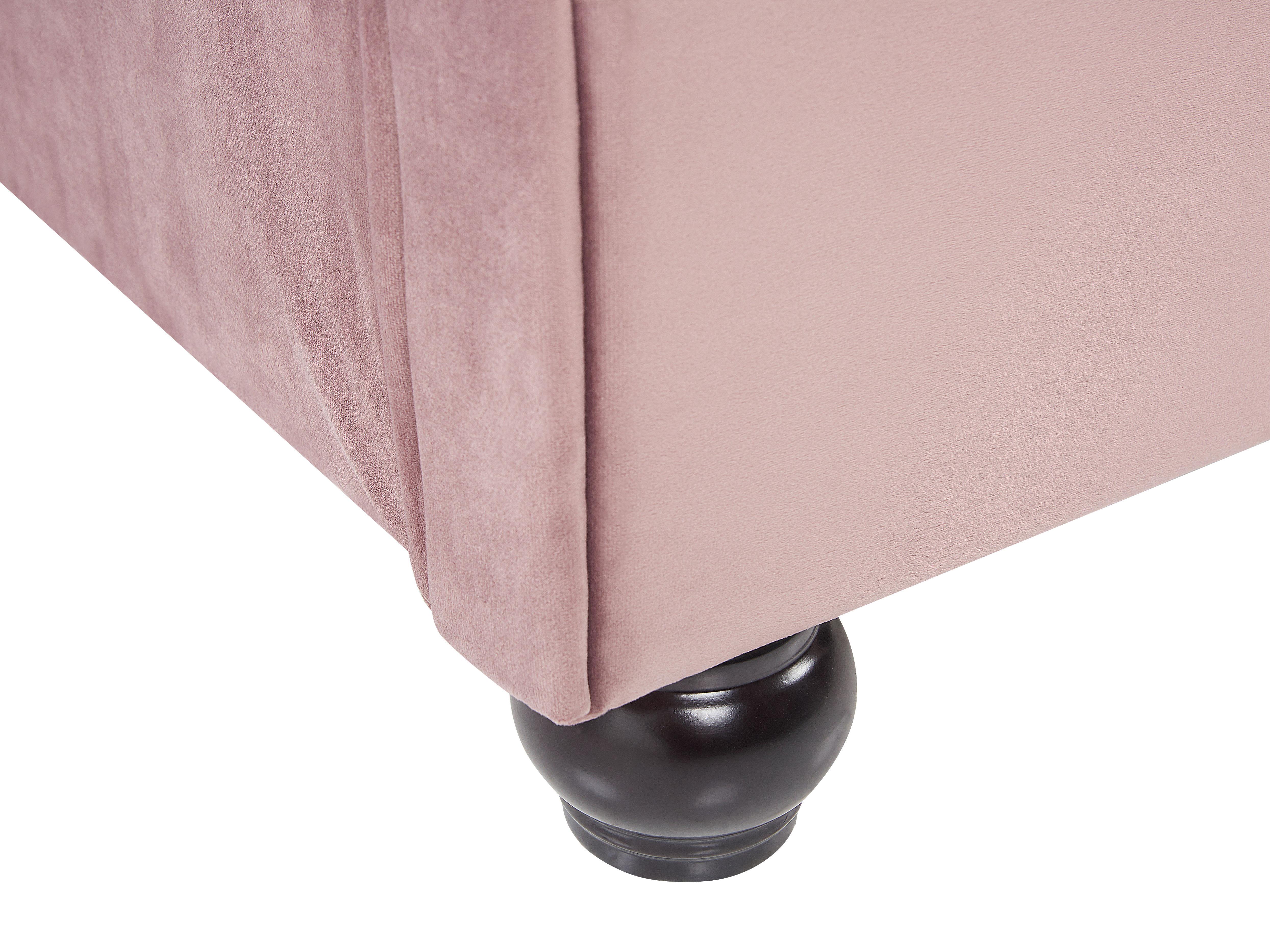 Waterbed Fluweel AVALLON 180 x 200 cm Roze