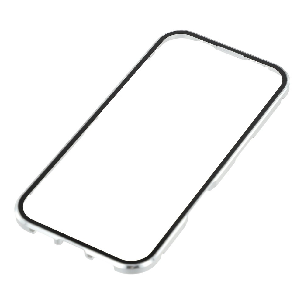 iPhone Air Magnetische Alu Schutzhülle mit Panzer Glas Backcover   Displayschutz (Magnet-Technologie) - Silber