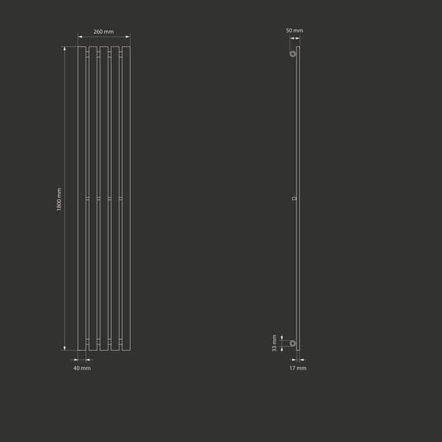 260x1800 mm Stella designer radiator panel radiatorer radiator radiator Hvid