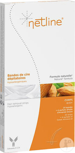 Netline Bandes De Cire Dépilatoires Hypoallergéniques Corps 20 Bandes