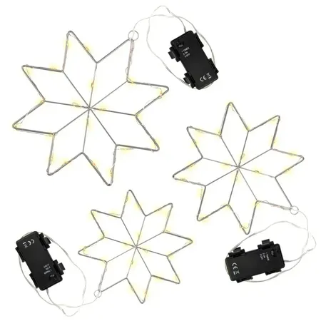 Idena LED Kristallsterne 3er 15/17/20cm ww 6hTimer
