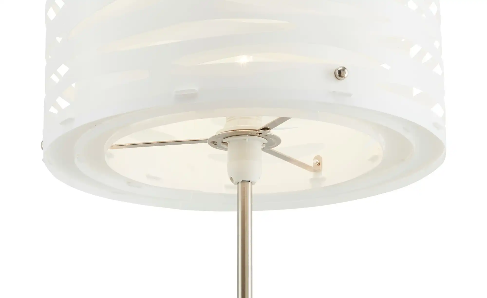 levelone Tischleuchte, 1-flammig, Nickel, Schirm mit Stanzung