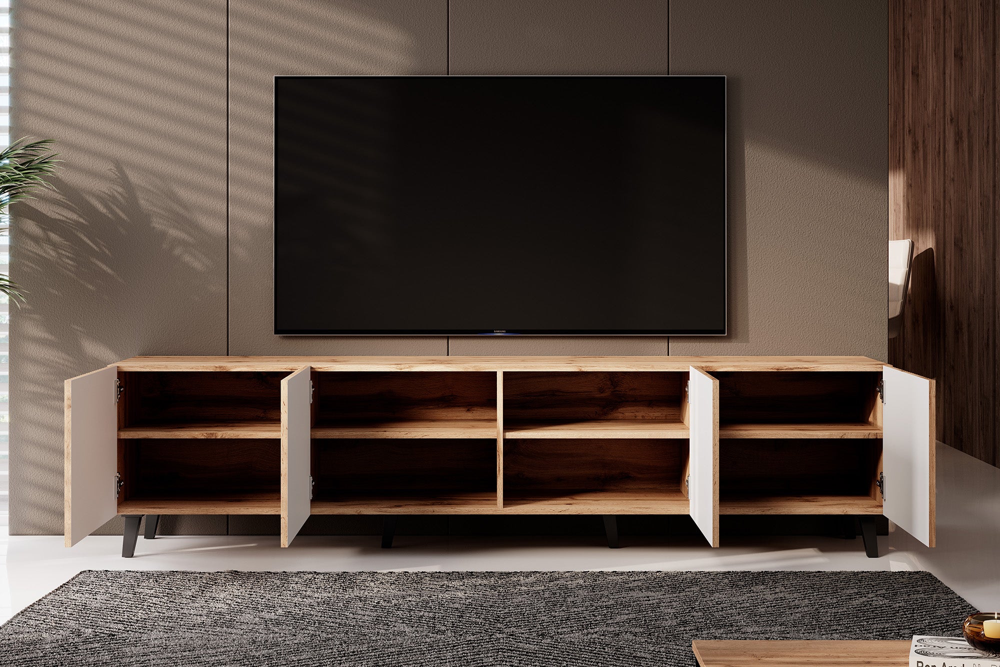 Vintar - TV-Meubel - Eiken - 201 cm