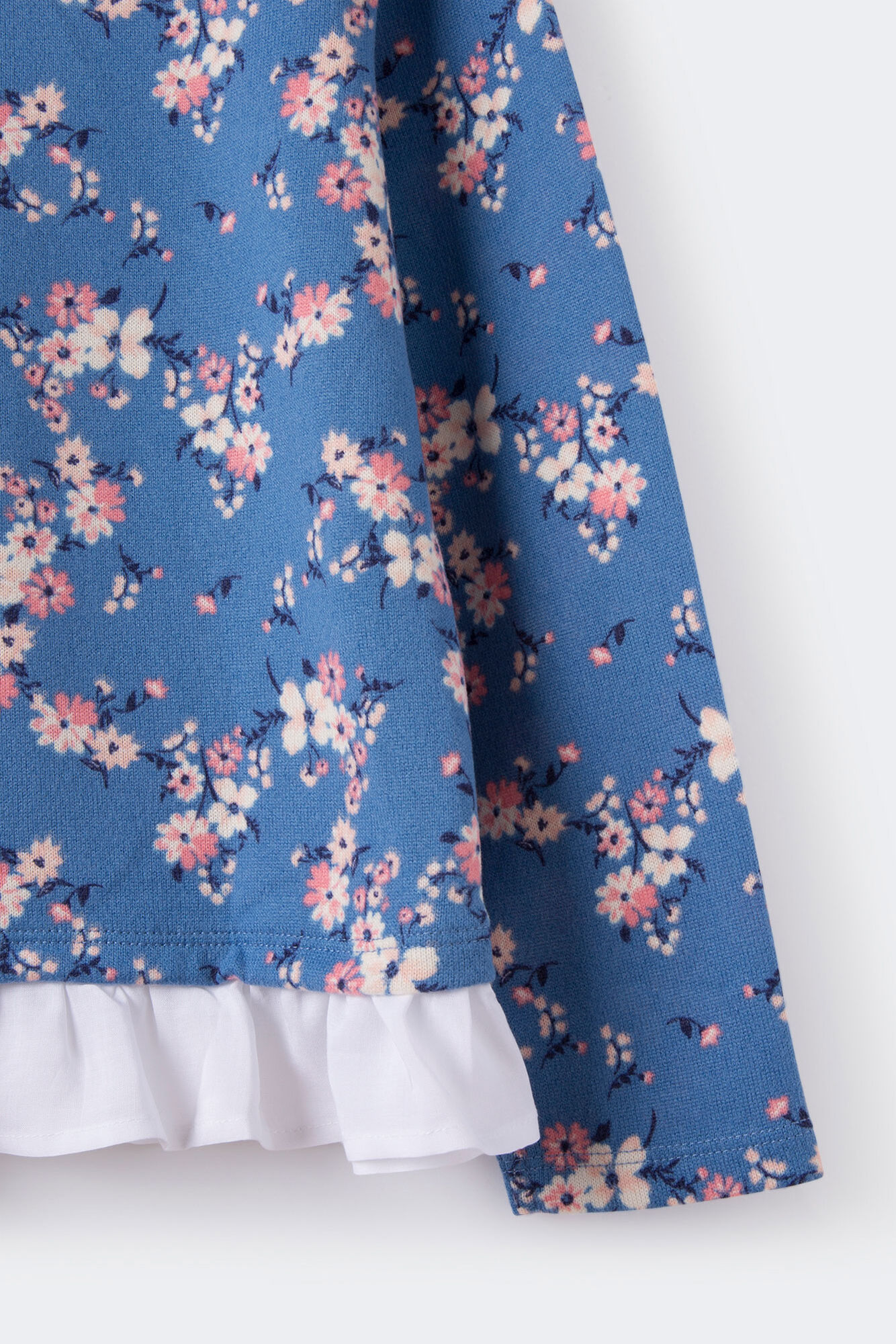 Camiseta de manga comprida com estampa floral para meninas