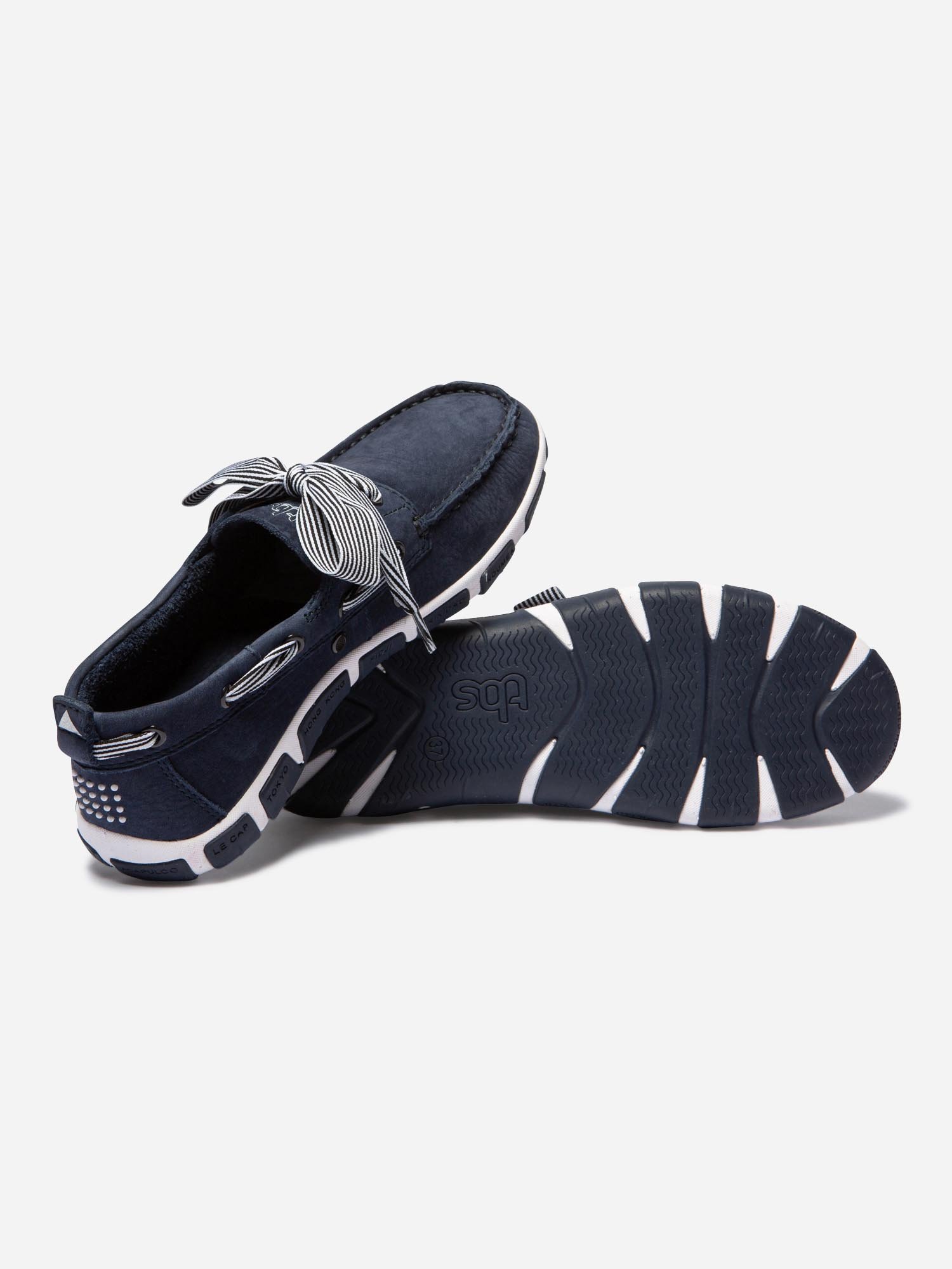 Chaussures Bateau Femme Cuir Marine