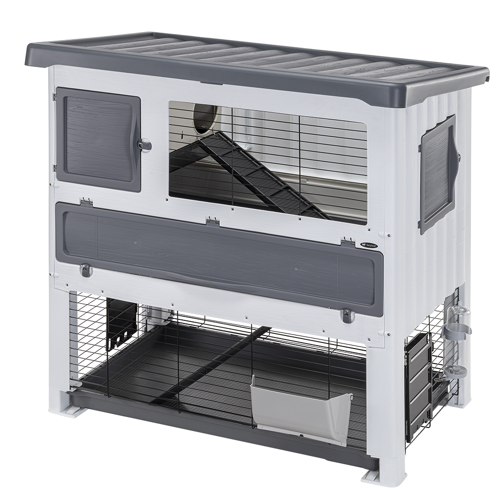 Ferplast cage lapin grand lodge 120 plus, clapier extérieur 2 étages, lapins, cochons d'inde, enclos pour lapins animaux