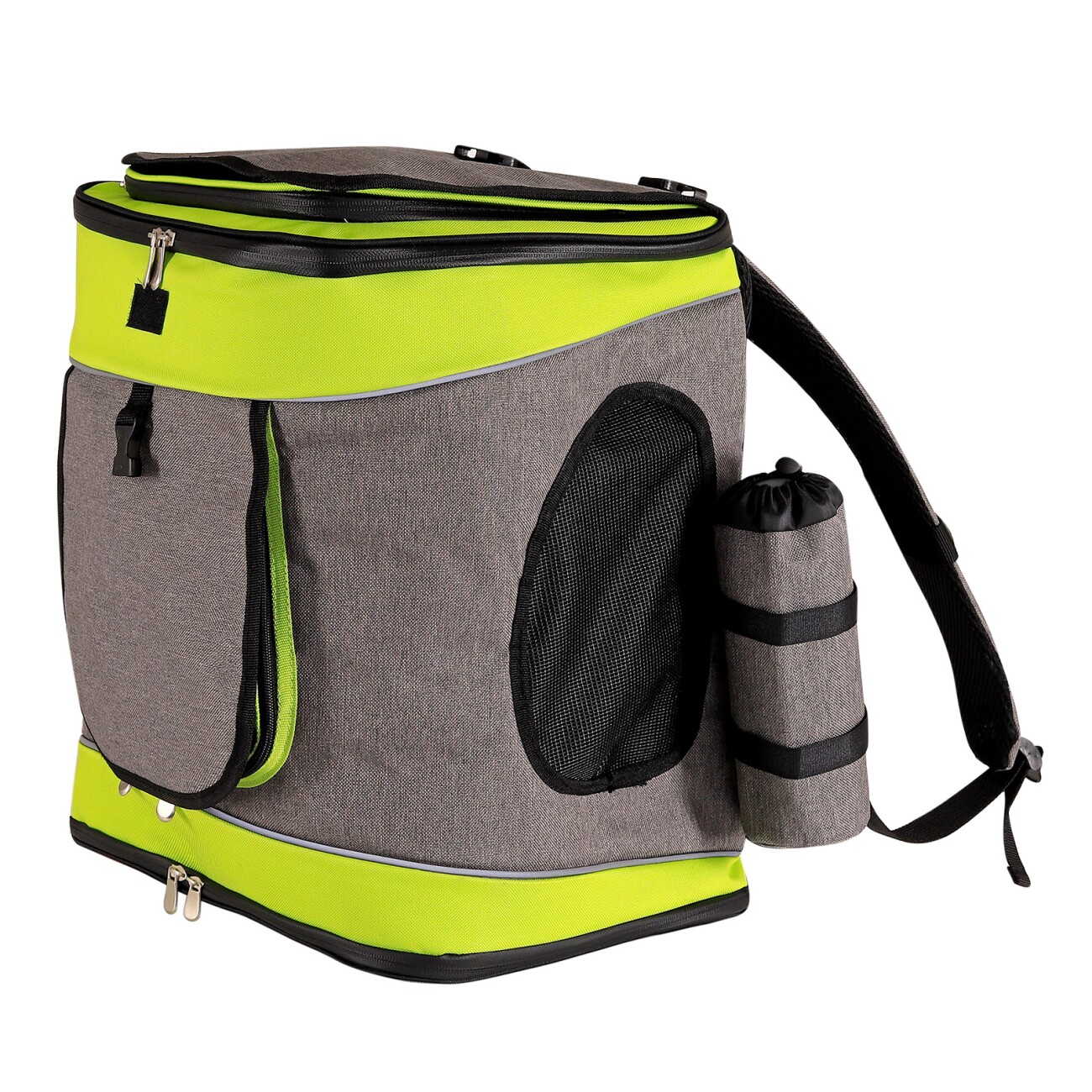Lionto Haustier-Rucksack grau/ grün