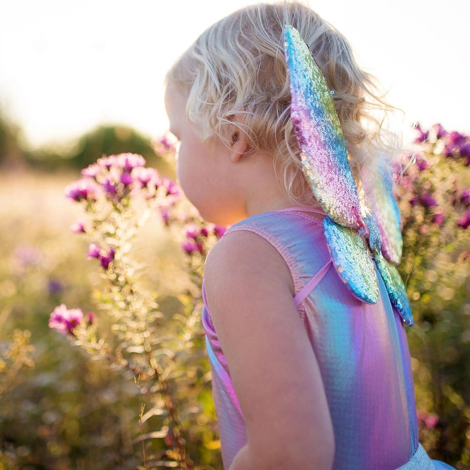 Verkleedset Regenboog Pailletten, 4-6 jaar