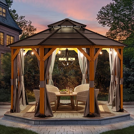 Sunjoy gardin til lysthus 395 x 395 cm