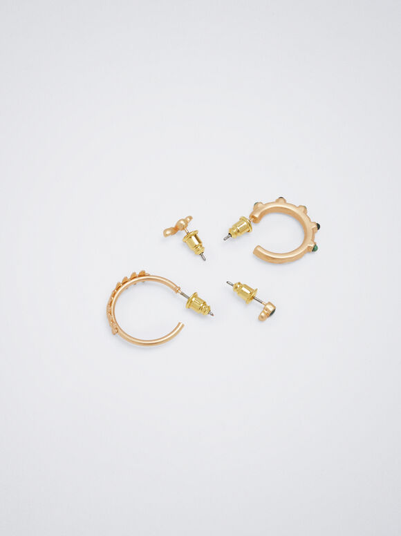 Conjunto De Aros Con Esmalte - Multicor