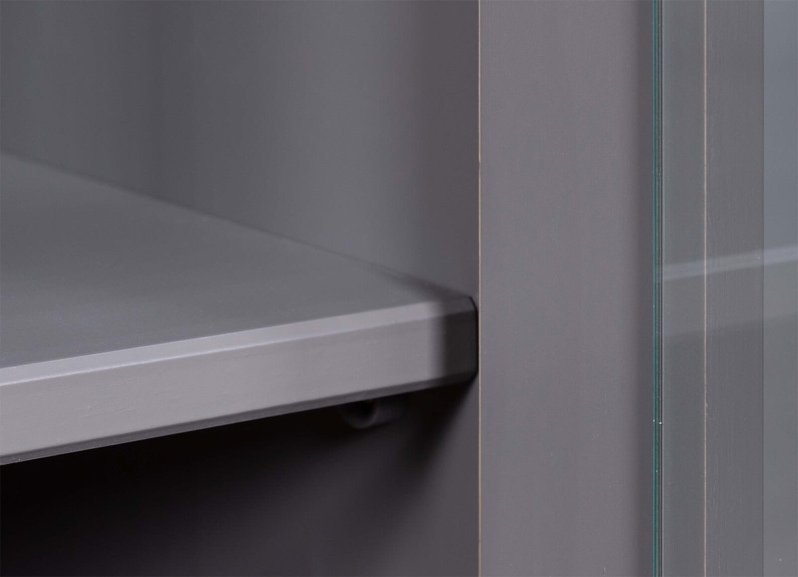 Vitrine Niclas Massivholz grau/braun 90x190x38,4 cm
