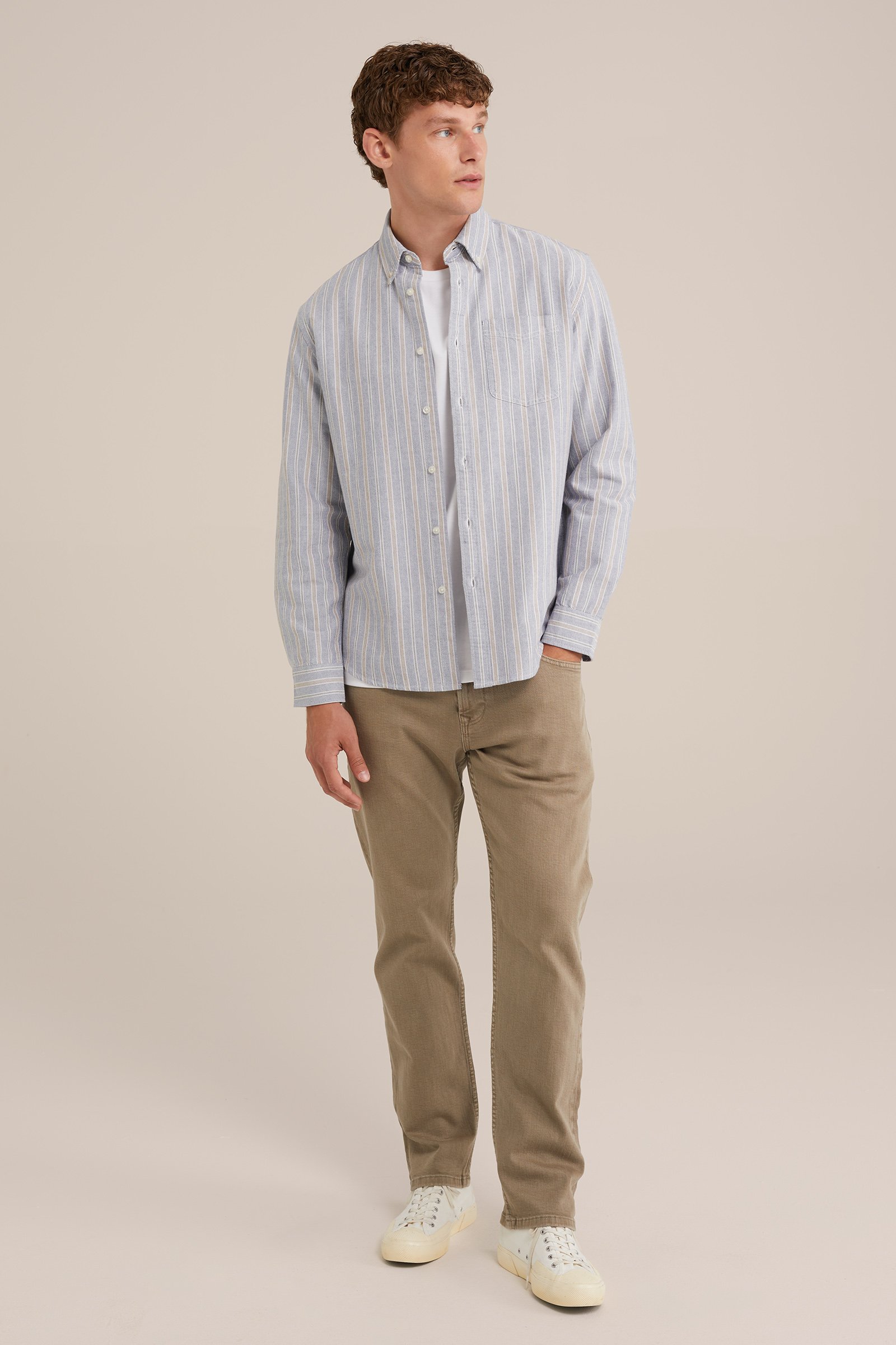 regular fit jeans met medium stretch Blue Ridge Grijsgroen