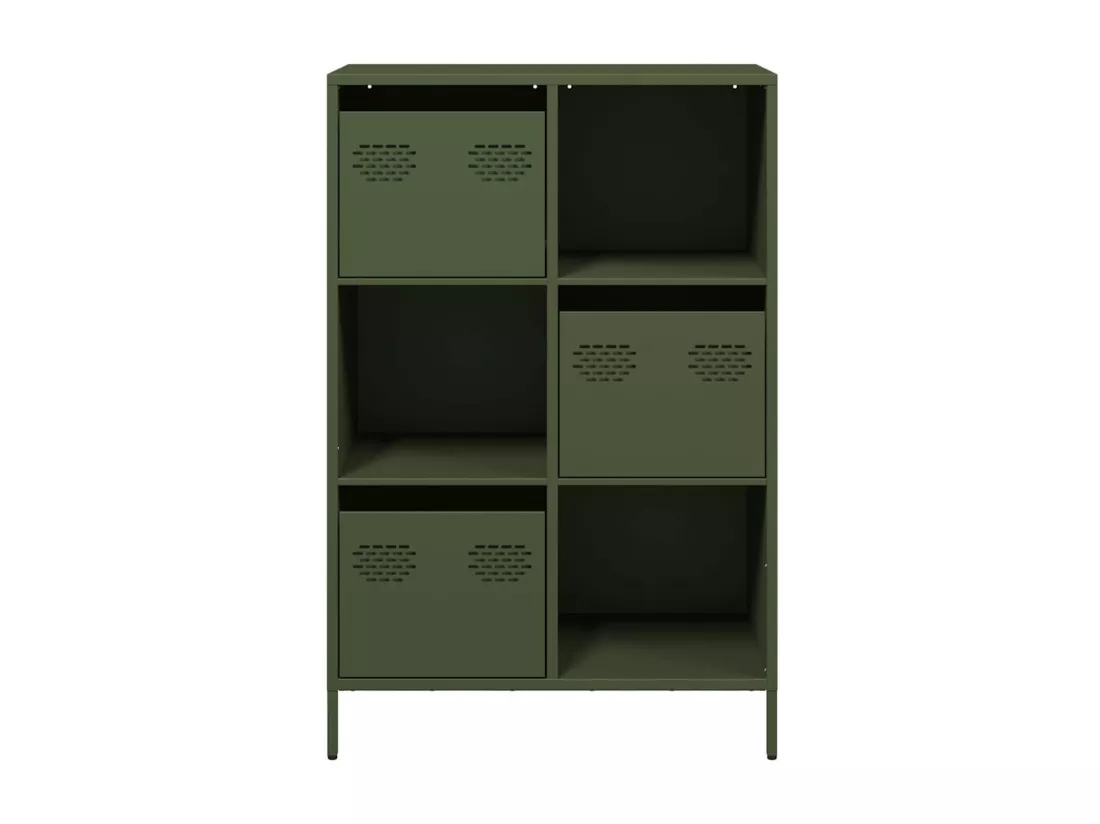 Buffet haut vert olive 68x39x103,5 cm acier
