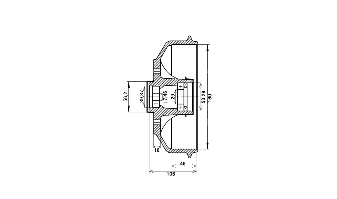 Bremsetromle 160x35mm AL-KO 1636G OE
