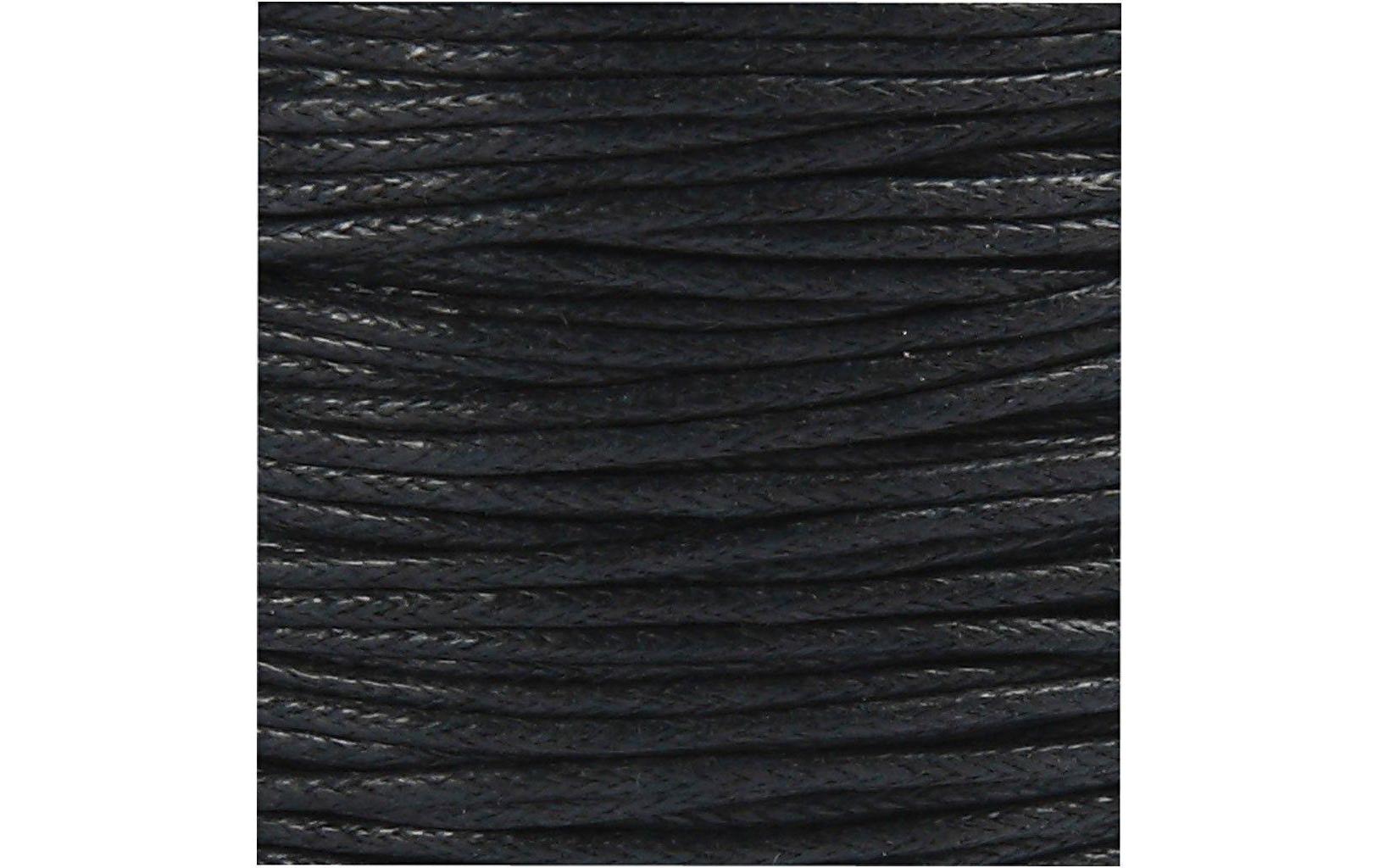 Baumwollband 1 mm, Schwarz, 40 mBaumwollband