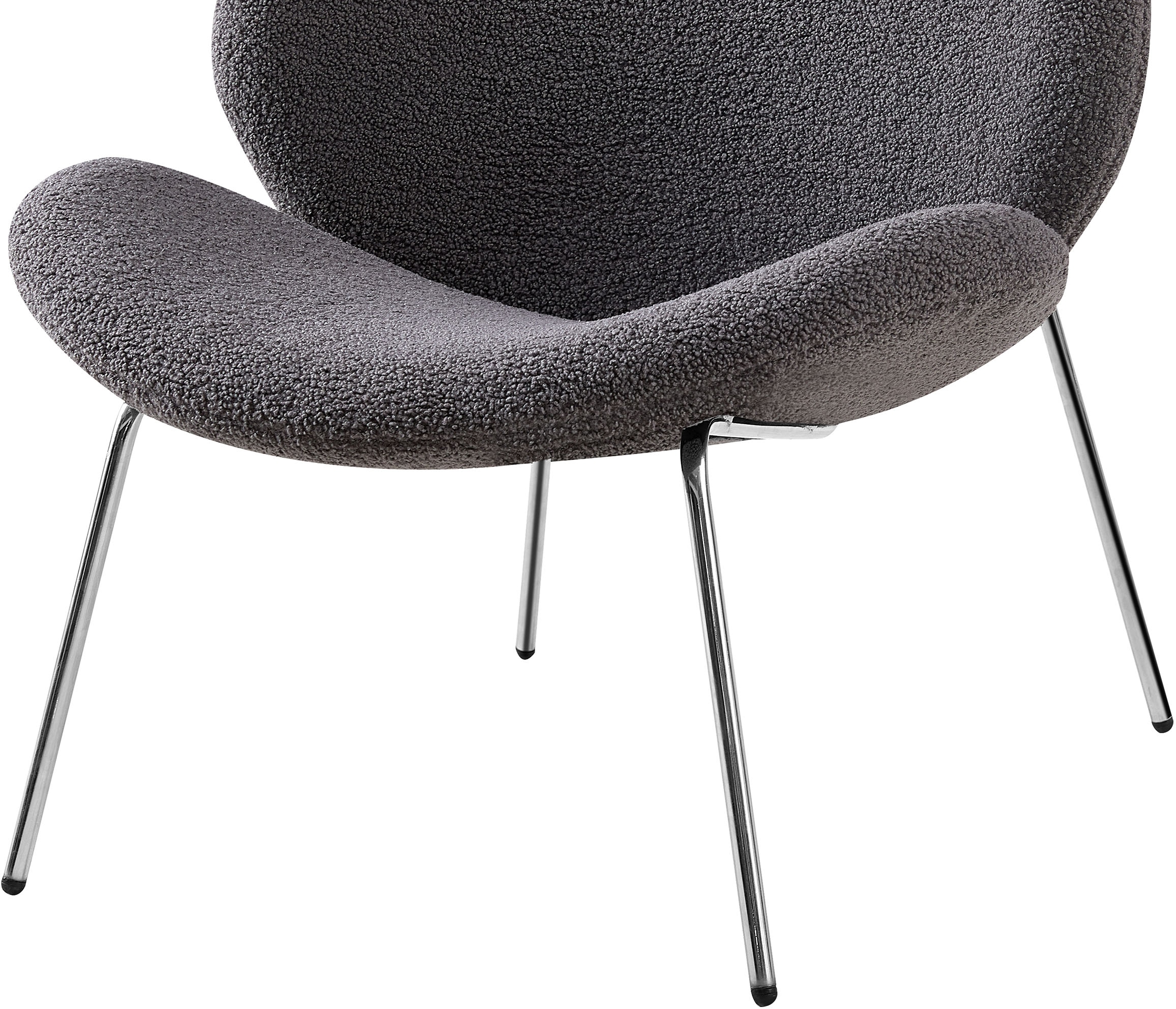 Kayoom Polsterstuhl »Stuhl Jaden 125 2er-Set, im angesagten Stoff mit dem Kräusel-Effekt« (Set) 2 Stk.Ästhetisch minimalistisches Design, Bouclé Stoff, breites Sitzen
