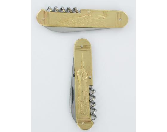 Chasseur - Chien - 2 Pièces Couteau de poche par Coursolle