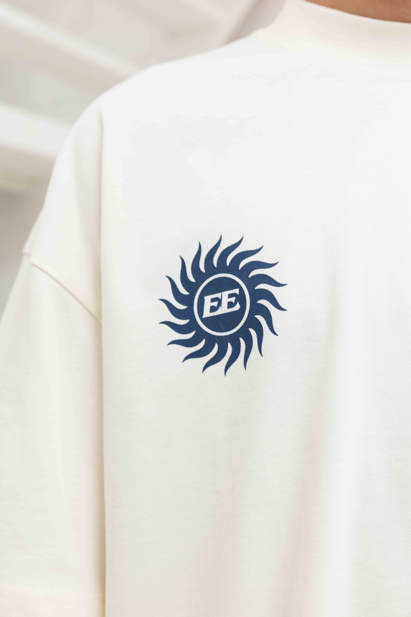 Equalité Sunny Boxy T-Shirt Heren Gebroken Wit/Donkerblauw