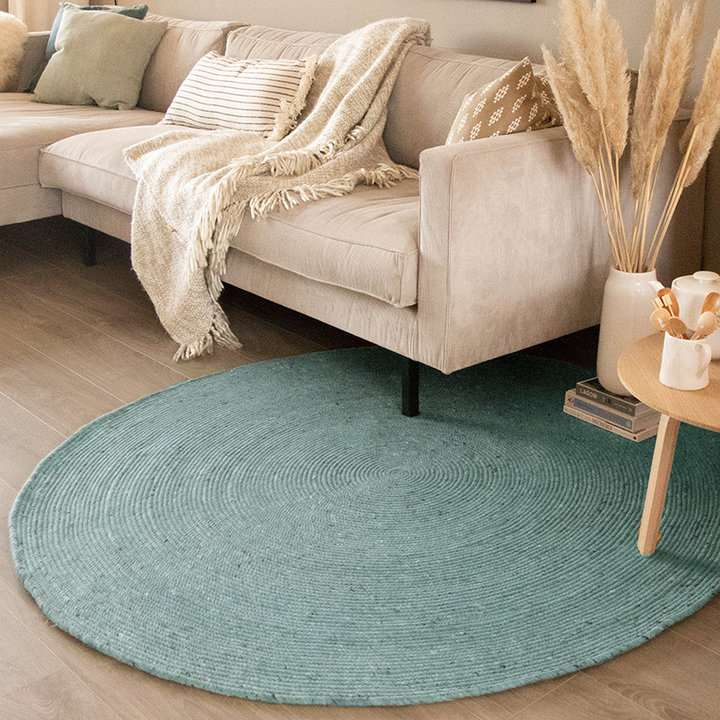 Rond wollen vloerkleed - Wise Blauw