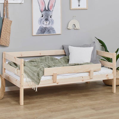 Hoppekids ECO Comfort Enkeltseng med Sikkerhetsskinne 70x160, Tre