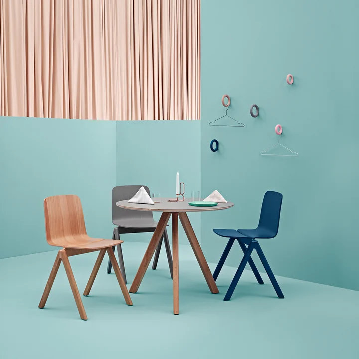 HAY - Copenhague CPH20 2.0 Tisch Ø 120 cm, Eiche lackiert / Linoleum grau