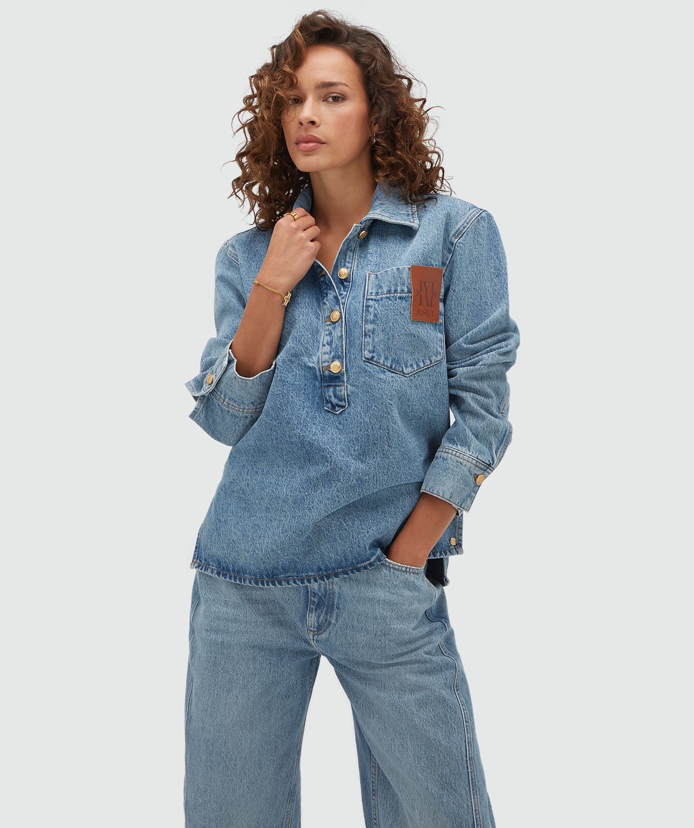 JV-WOLF oversized blouse - light denim