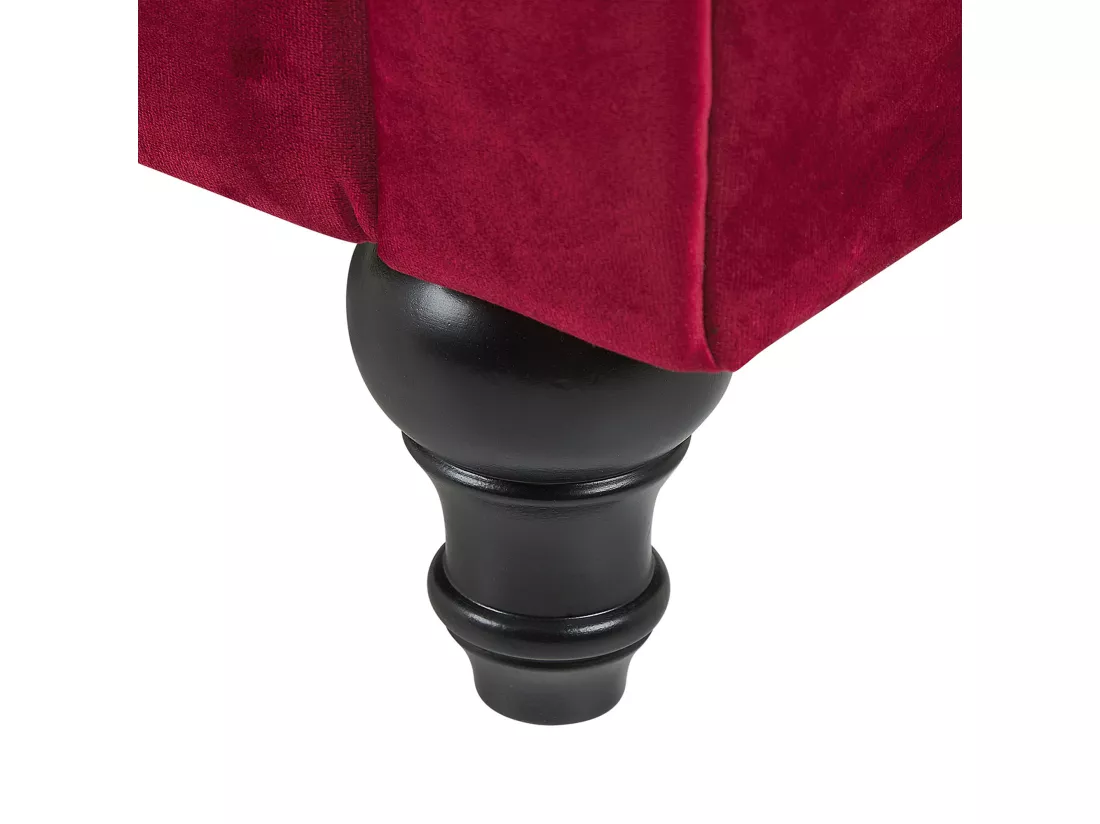 Fauteuil CHESTERFIELD Velours Rouge foncé