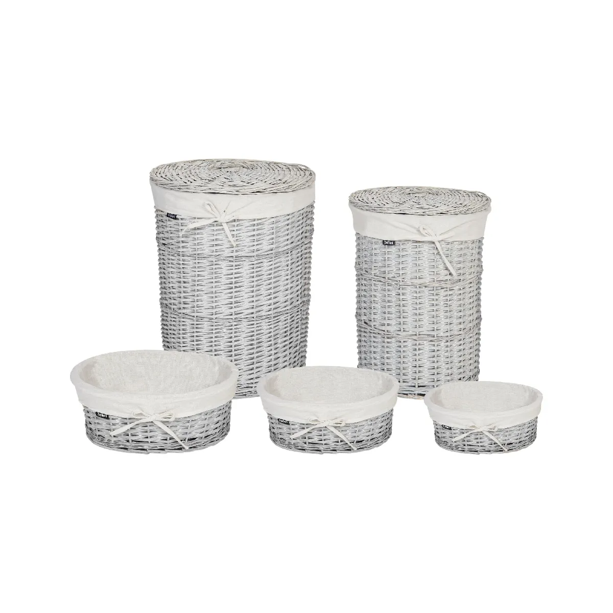 Beliani Lot de 5 paniers VAKARI - Blanc