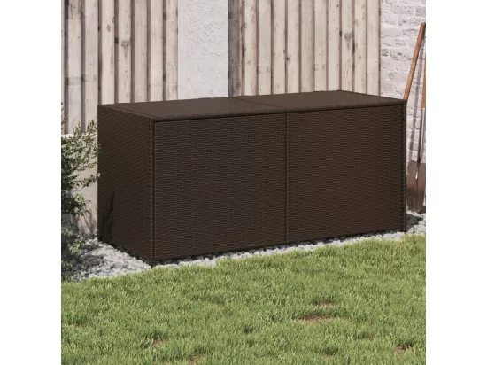 Boîte de rangement de jardin marron 283L résine tressée
