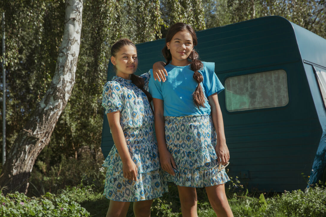 AI&KO blauwe ai&ko mini jurk bellamy