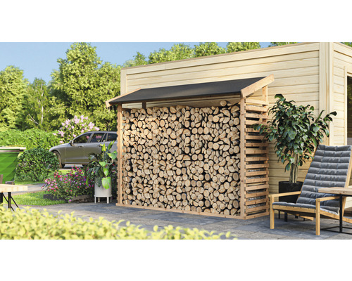 Haardhoutopslag Karibu 226,2 x 60,4 x 183,8 cm naturel