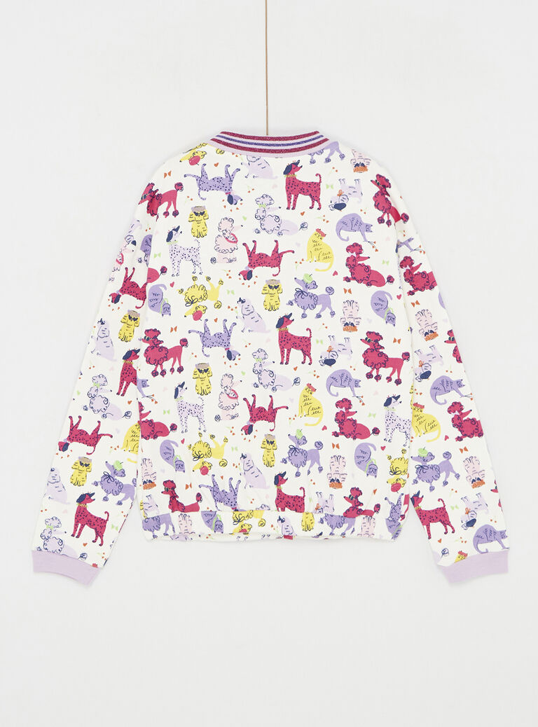 Sweat pressionné imprimé esprit teddy pour fille