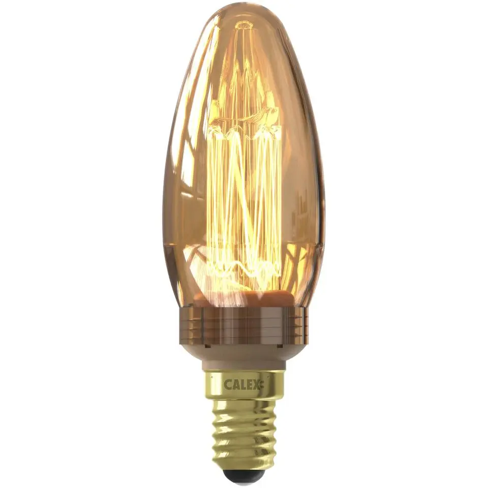 Calex LED kaarslamp - goudkleur - E14 - 2.3W - 65LM - dimbaar