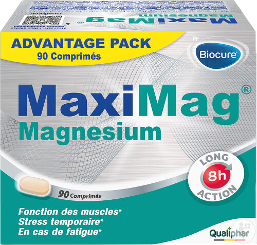 Maximag Magnésium Fonction Des Muscles Stress Temporaire Et Fatigue 90 Comprimés