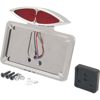 Support de plaque Drag Specialties avec feux arrière à led Universel - Gris