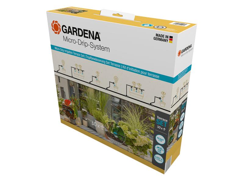 GARDENA Start-Set Tropfbewässerung für Terrassen Micro-Drip Startset für eine zuverlässige Tropfbewässerung von bis zu 30 Terrassenpflanzen