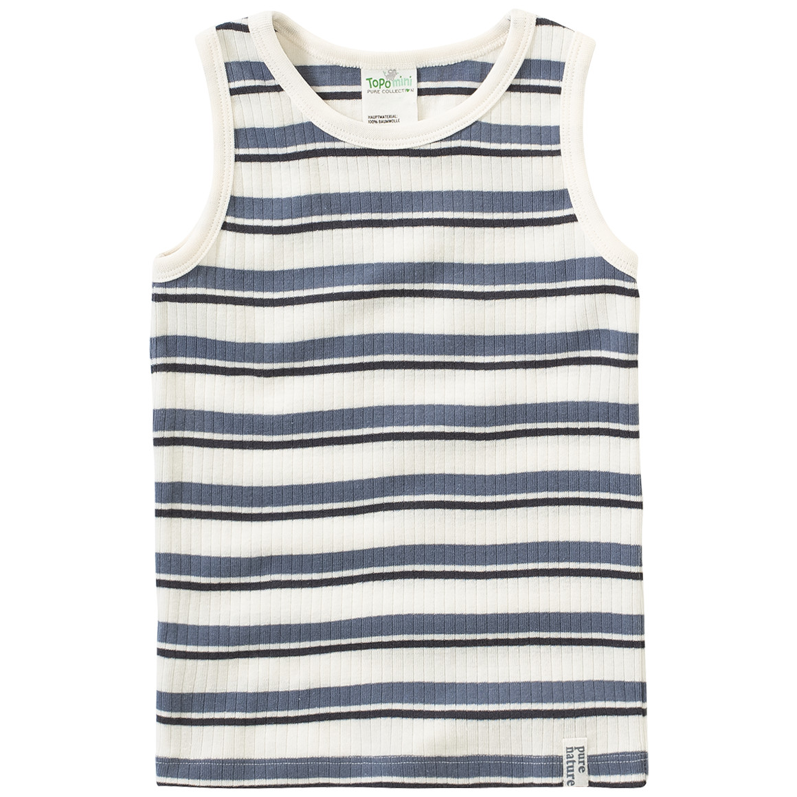 Topomini Pure Collection 2 Baby Unterhemden im Set dunkelblau / cremeweiss