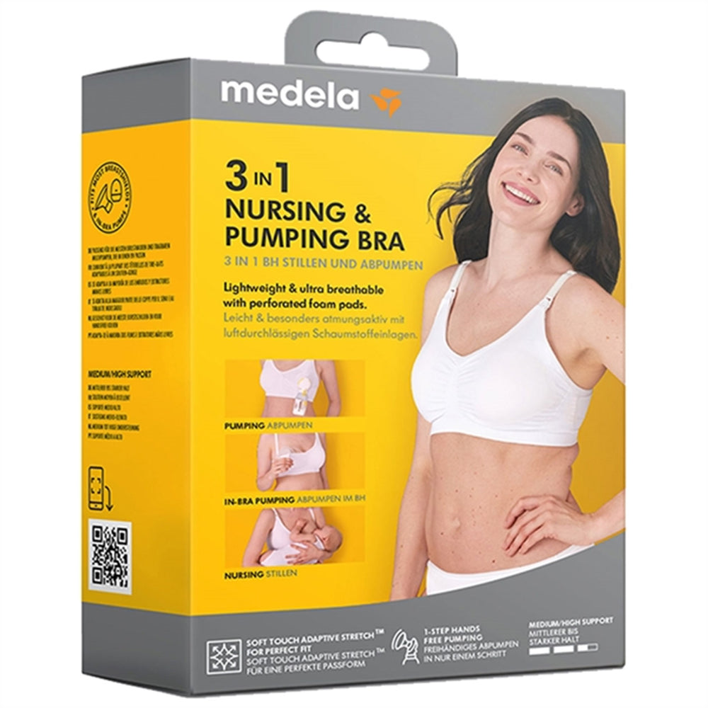 3-i-1 Amme- og pumpe BH Sort - medela → Luksusbaby.dk