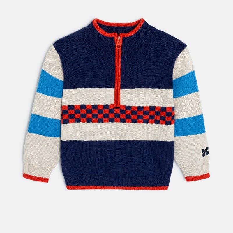 Pull bébé garçon bleu en tricot Catimini Bleu