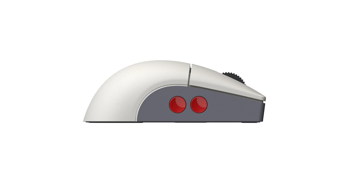 8BitDoRetro R8 Mouse - N Edition  (Grijs/rood, 50 - 26000 DPI, Bluetooth / USB-C / 2.4 GHz)