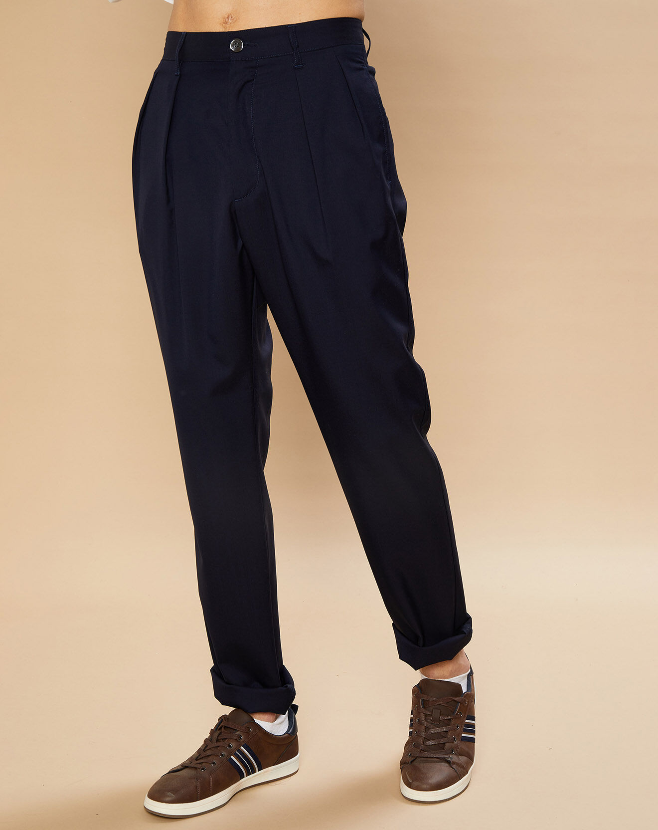Hartford Pantalon 100% Laine Tom marine