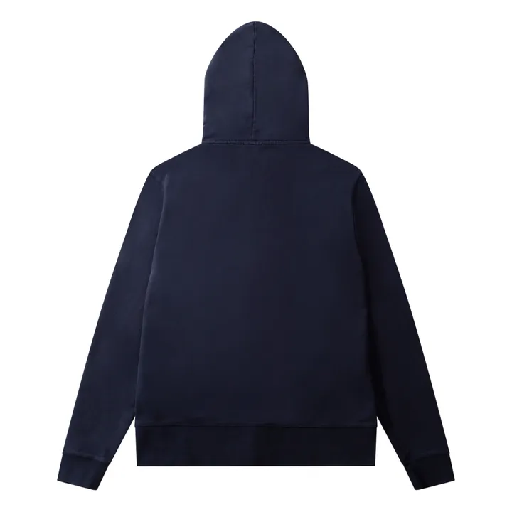 Edmmond Studios Hoodie Zippé Duck Patch Coton Bio | Bleu marine